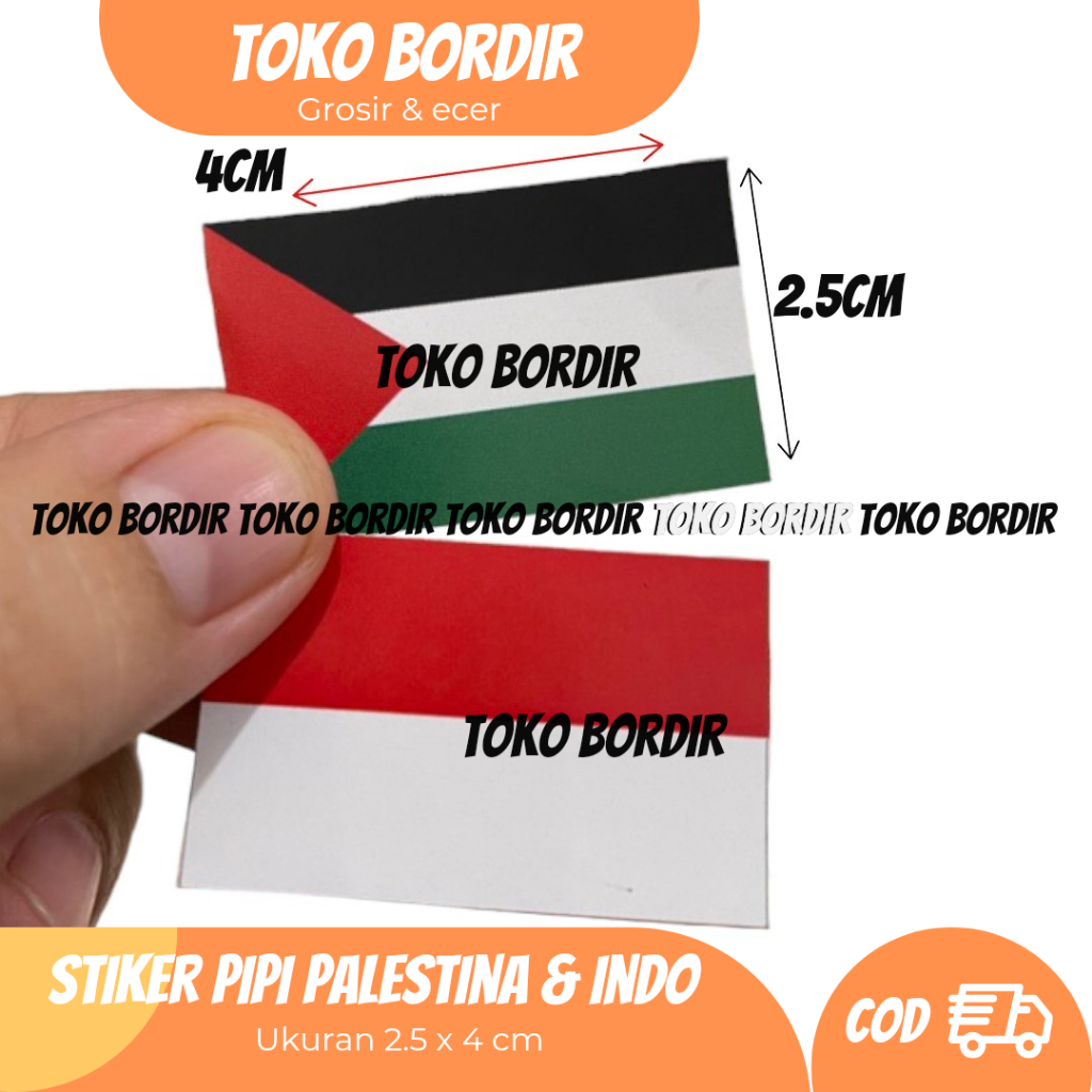 

Stiker pipi palestina dan merah putih 2,5 x 4 cm