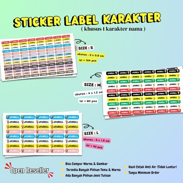 

Sticker Label Nama Custom ( 1 Karakter Nama )