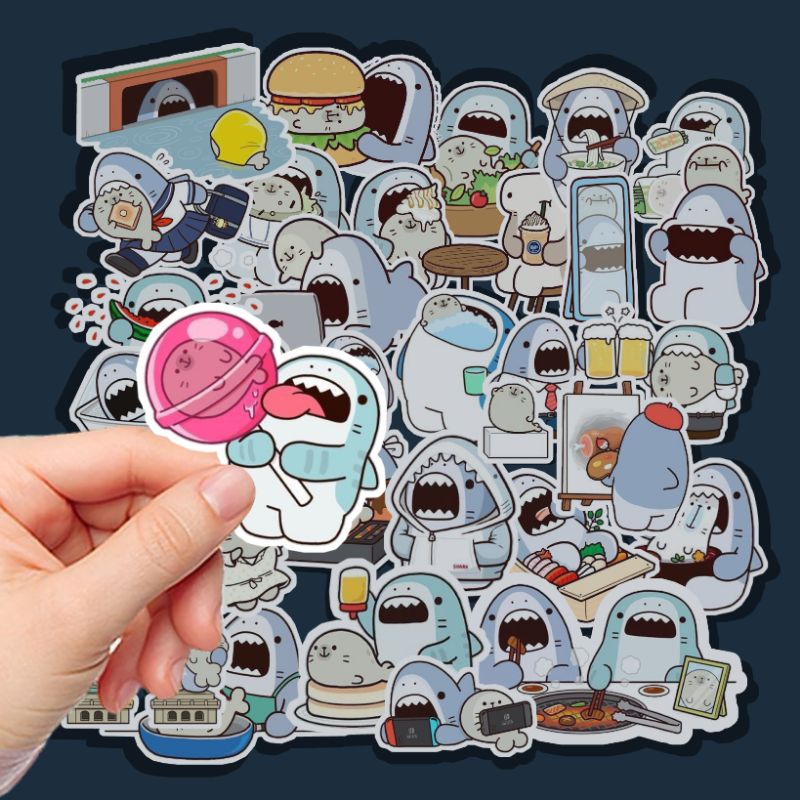 

50PCS++ STICKER HIU LUCU | BABY SHARK STICKER | STICKER SHARK | STIKER HIU GEMOY