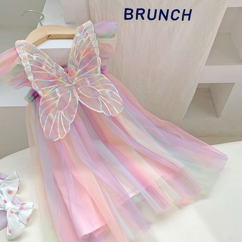 Pastel Butterfly Dress/ Dress Pesta Anak Perempuan/ Dress Anak Perempuan