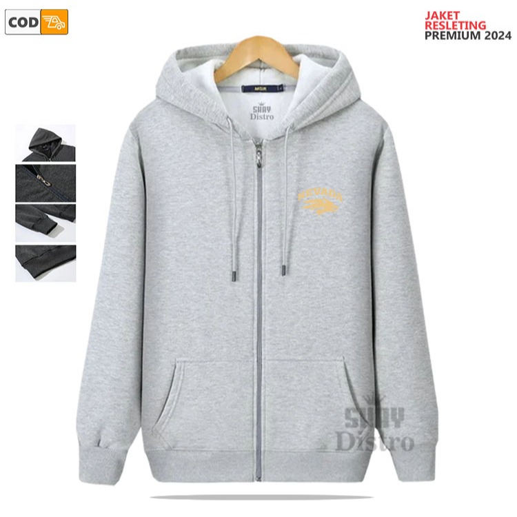 Cod Jaket Resleting Nevada Text Gold Hoodie Resleting Jaket Hoodie Jaket Resleting Logo Quality