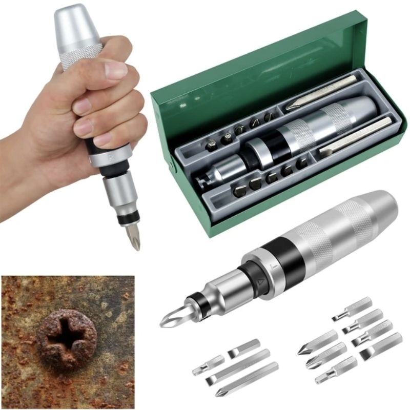 Set Obeng Impact Wrench Pembuka Mur Baut, Obeng Ketok Kunci Pas