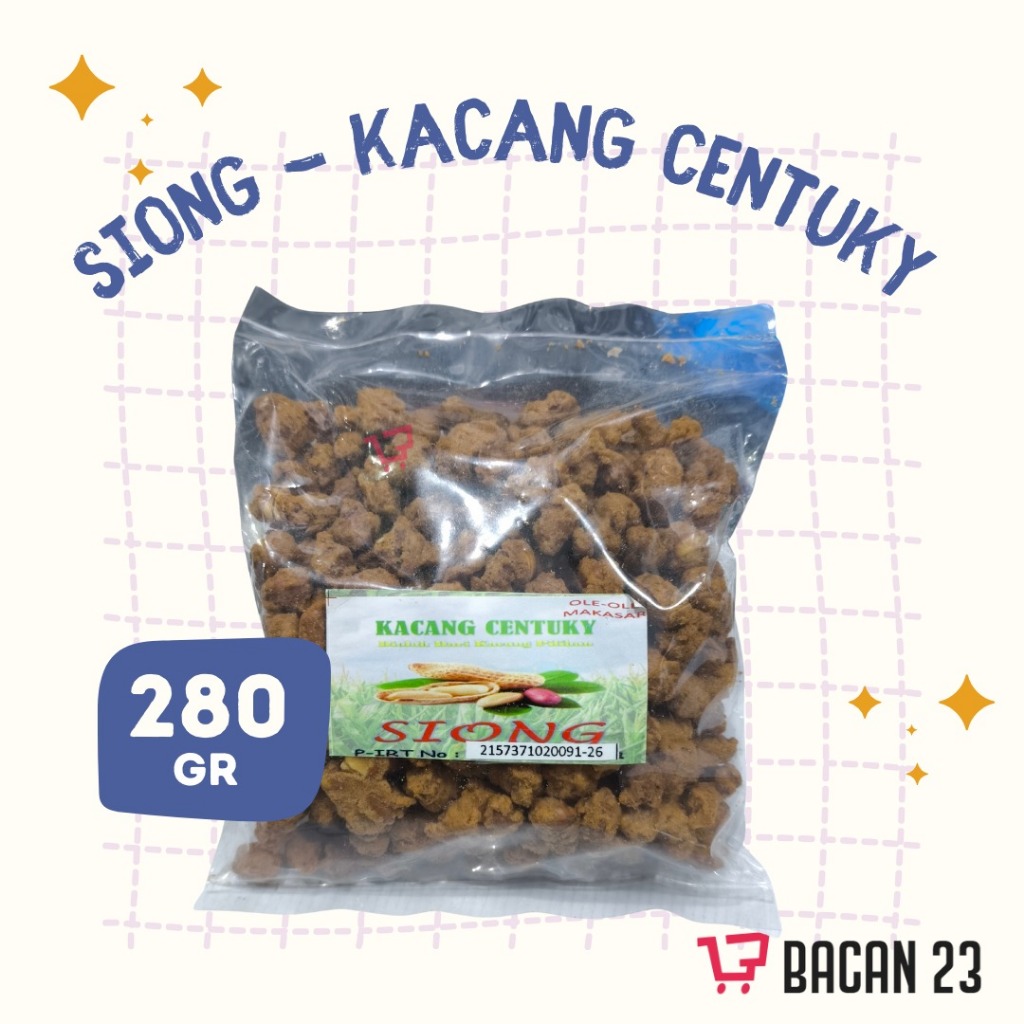 

Kacang Siong Centucky 280 gr (Oleh Oleh Khas Makassar) / Bacan 23 - Bacan23