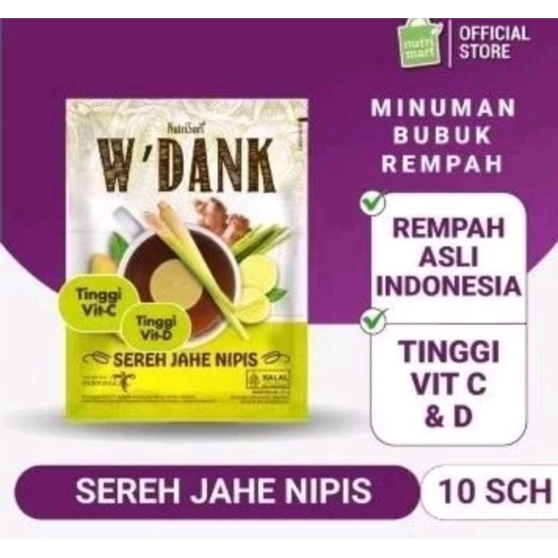 

Nutrisari WDank sereh jahe nipis 1 sachet