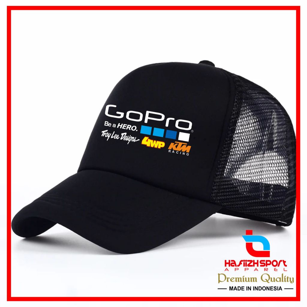 TOPI GOPRO BE A HERO KTM / TOPI JARING GOPRO / TOPI TRUCKER GOPRO PREMIUM