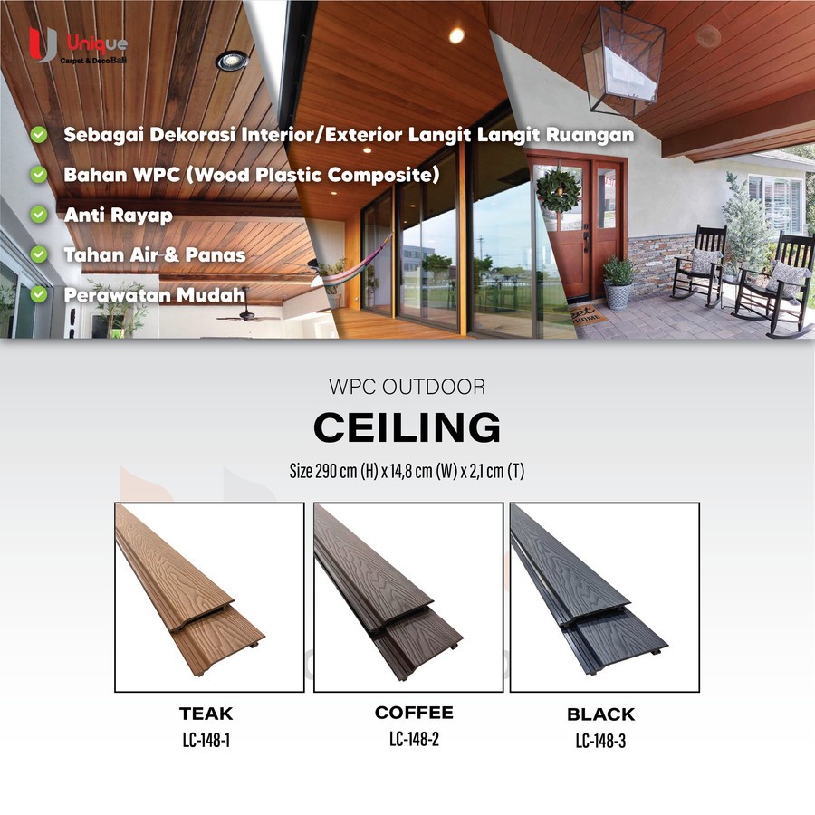 WPC Plafon Laiv Outdoor / Ceiling WPC / Wood Panel WPC Dinding Outdoor