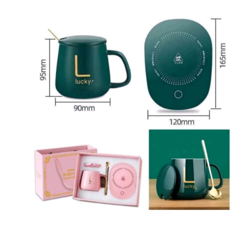 Mug Cangkir Elektronik Set Keramik Pemanas 55°/Gelas Listrik/Cangkir/Mug Listrik