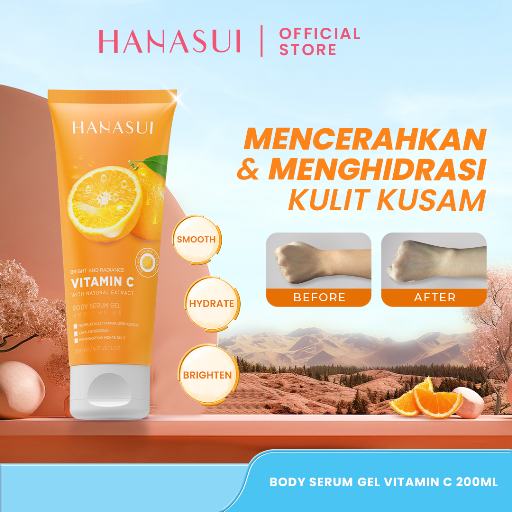Hanasui Body Serum Gel - Serum Badan Dengan Niacinamide Mencerahkan Menutrisi Dan Menghidrasi Kulit