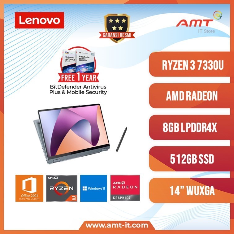 Lenovo IdeaPad Flex 5 14ABR8 AMD Ryzen 3 7330U 8GB 512GB SSD W11+OHS 14" WUXGA TOUCH