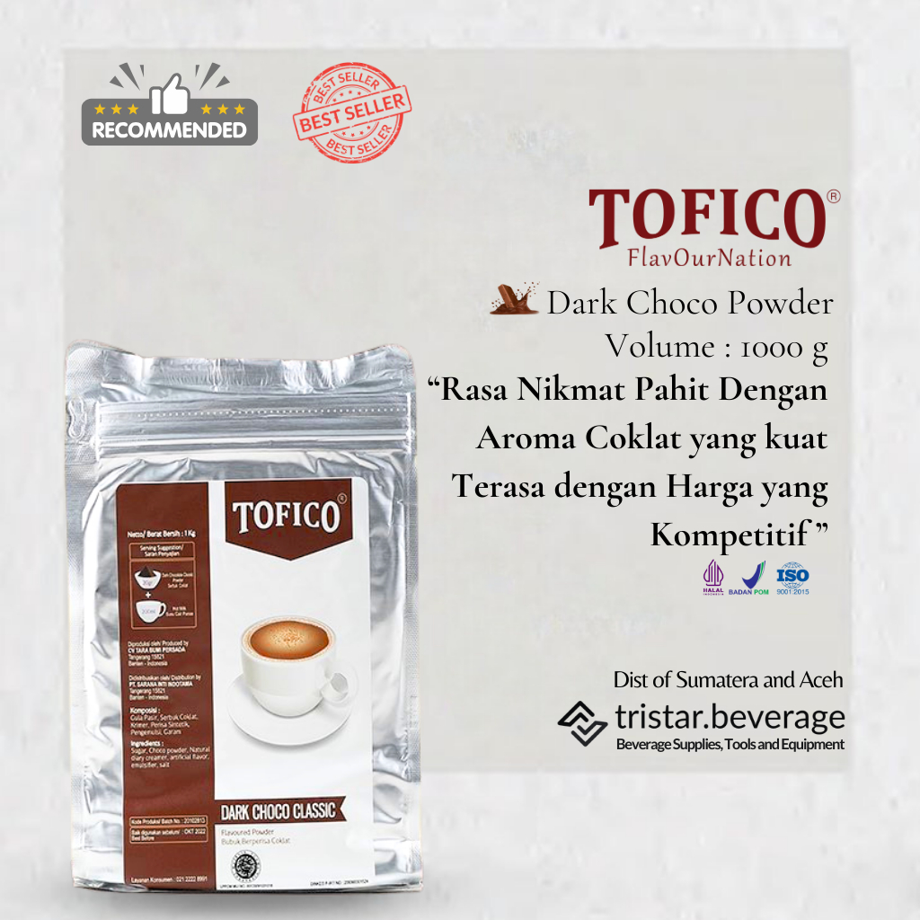 

RECOMMENDED - Bubuk Minuman Rasa Cokelat / Bubuk Coklat / Dark Chocolate Classic - Tofico Powder 1KG