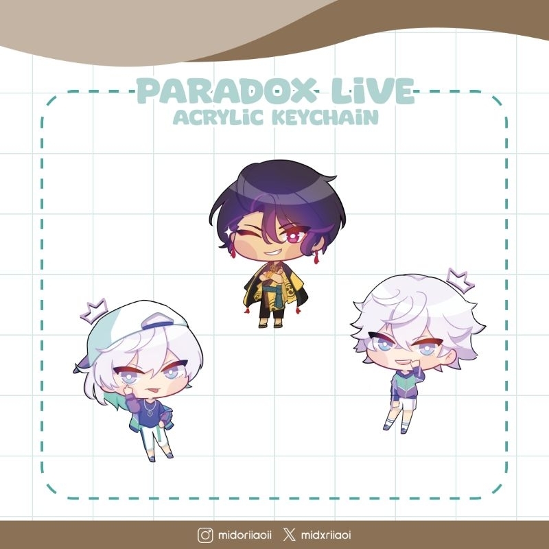 [fanmerch] Paradox Live Keychain Kanata Yatonokami, Nayuta Yatonokami, Iori Suiseki