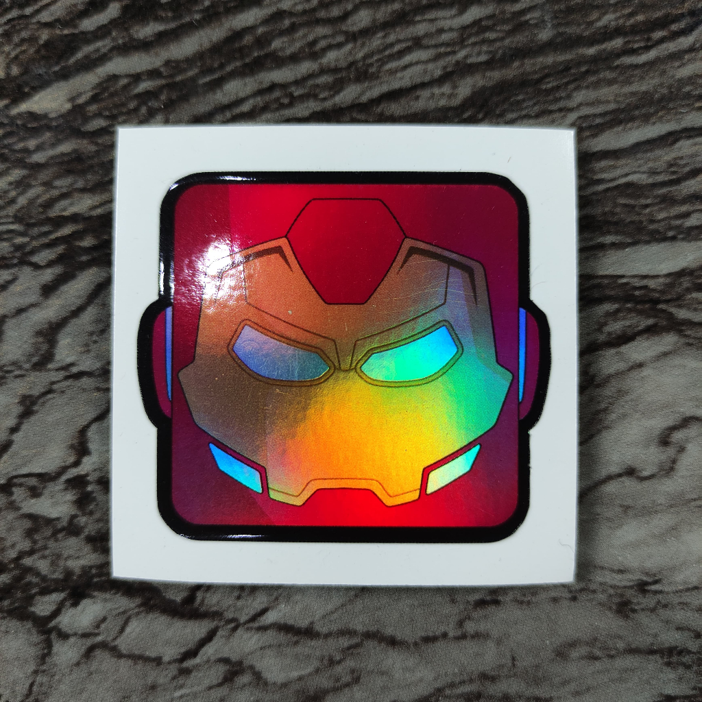 

Stiker Hologram Marvel Iron Man Square