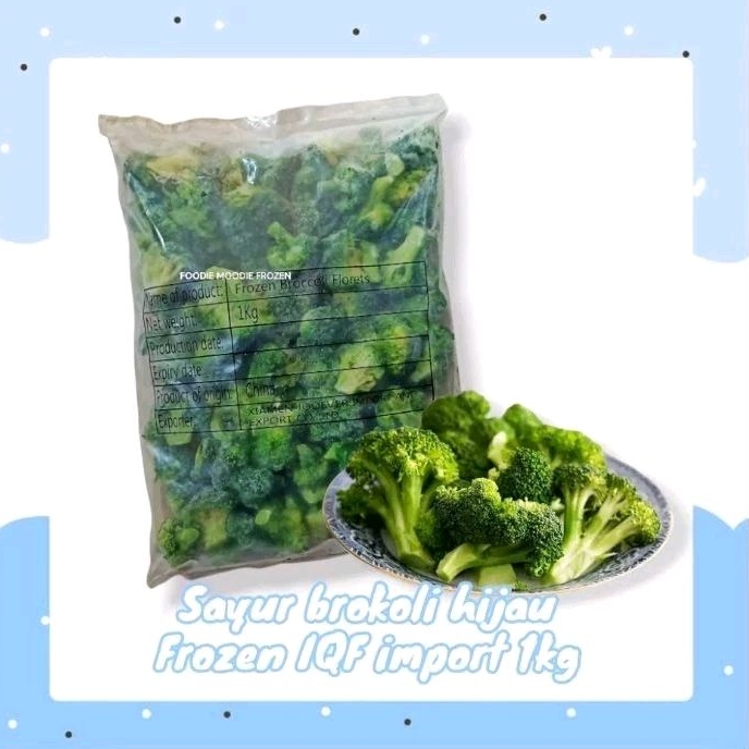 

Sayur brokoli hijau beku frozen import 1kg/frozen broccoli florets import