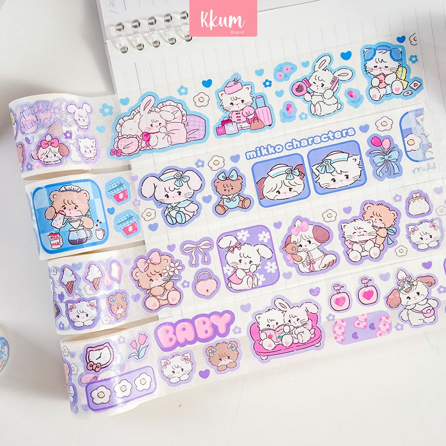 

Stiker Roll Label Motif Mikko DIY Tape Cute