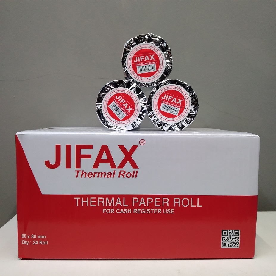 

Jifax Merah 80x80mm core 1 inch Kertas Thermal Kertas Kasir