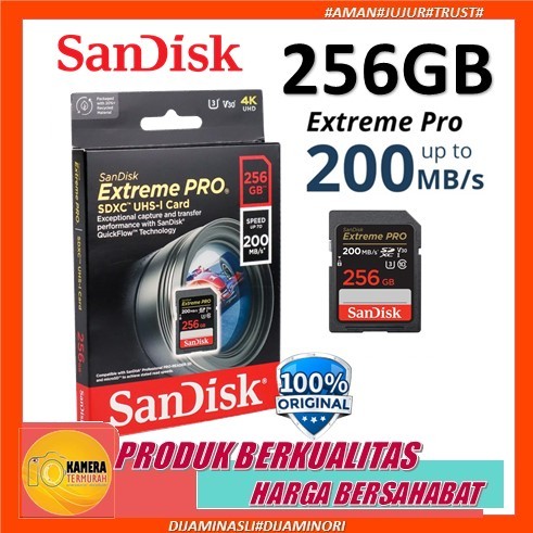 SANDISK SDCARD EXTREME PRO 256 GB 200 MB/S - EXTREME PRO 256GB 200 MBPS