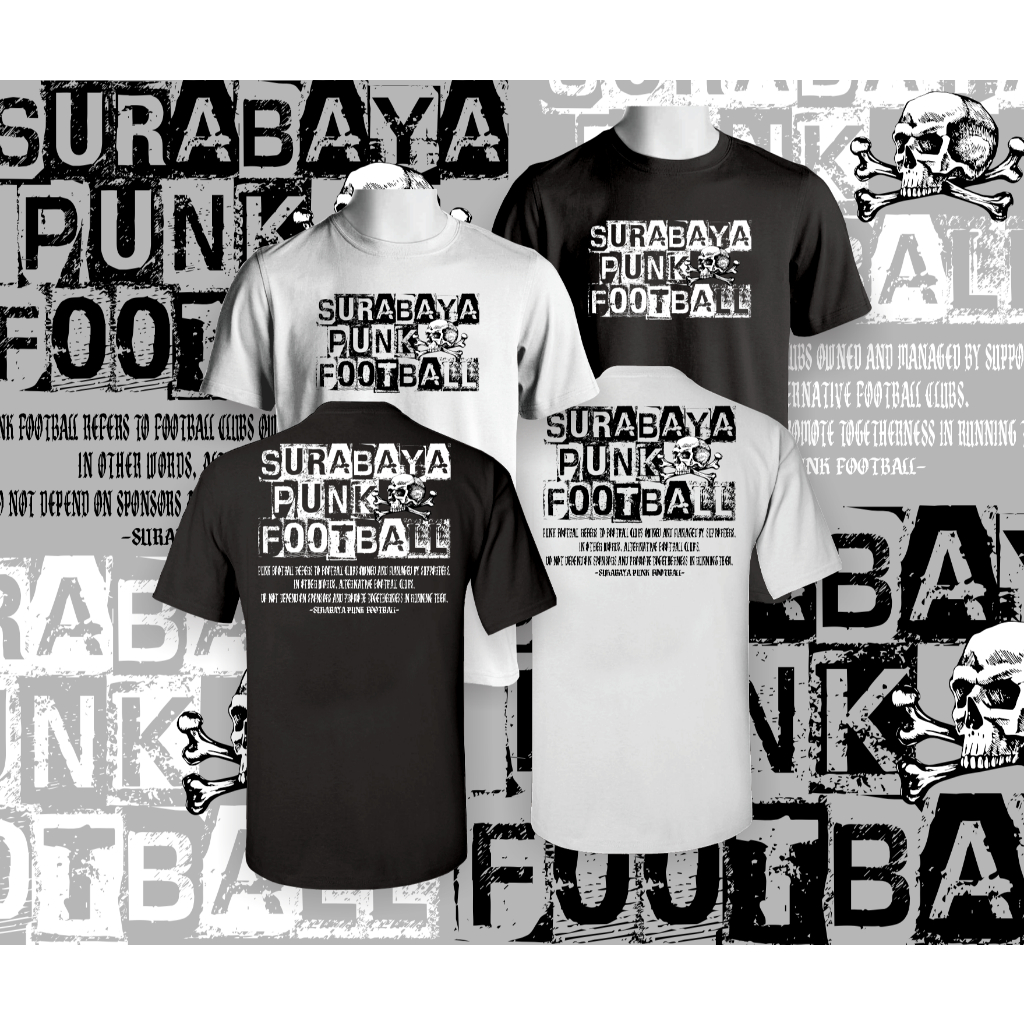 Kaos Suporter Persebaya Surabaya Punk Football Vol 3 Cotton Combed 24s Premium Unisex Sablon DTF