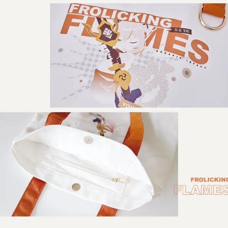 Genshin Impact Yoimiya Impression Canvas Tote Bag - tote bag yoimiya - tas yoimiya