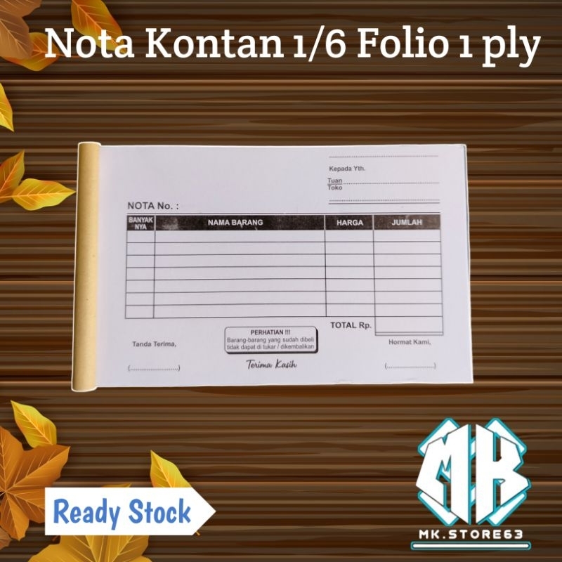 

Nota kontan polos 1 PLY 1/6 SIAP KIRIM