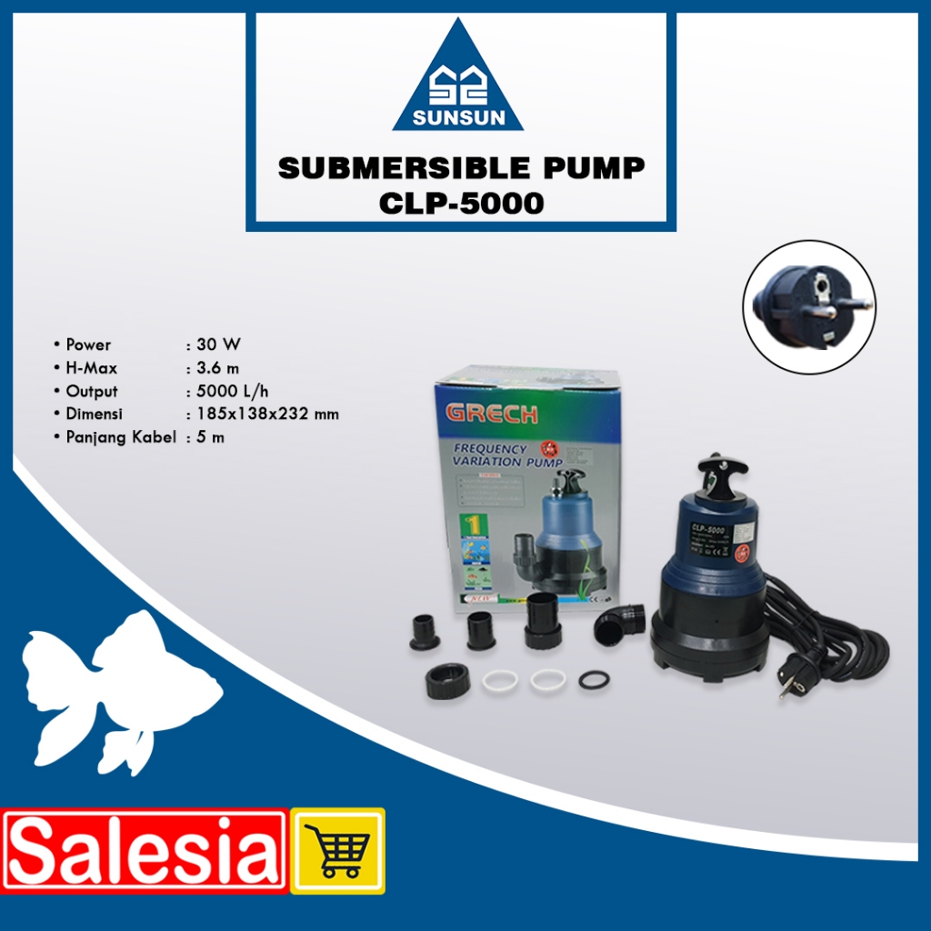 POMPA AIR SUNSUN CLP 5000 SUBMERSIBLE WATER PUMP KOLAM AQUARIUM