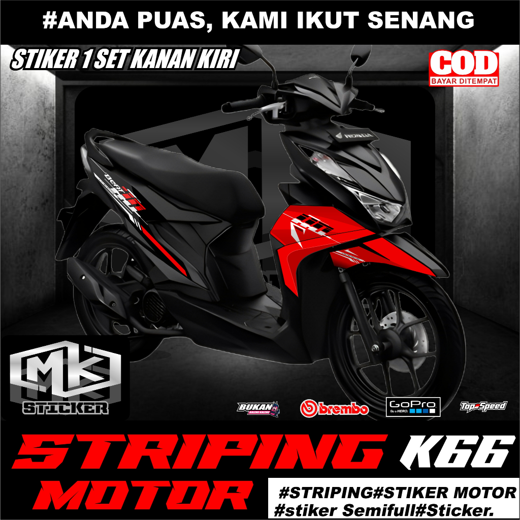 STRIPING STIKER SETIKER MOTOR BEAT DELUXE NEW ESP 2020-2021-2022 (66) BEAT STREET NEW COD