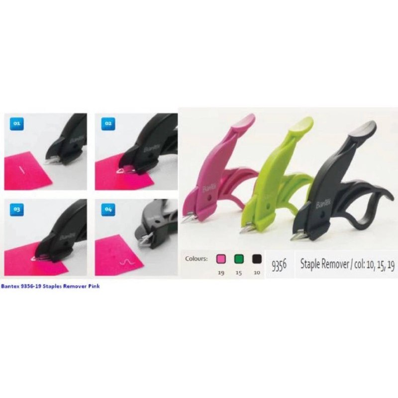 

Bantex Staple Remover Black, Pink, Green 9356 19