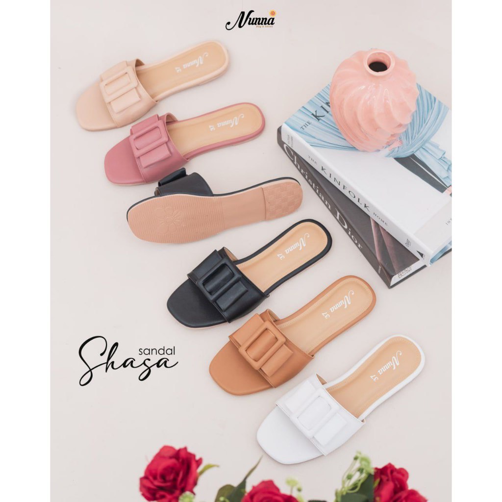 NUNNA Shasa Sandal Flat Wanita Dewasa Shoes Sendal Kekinian Best Seller