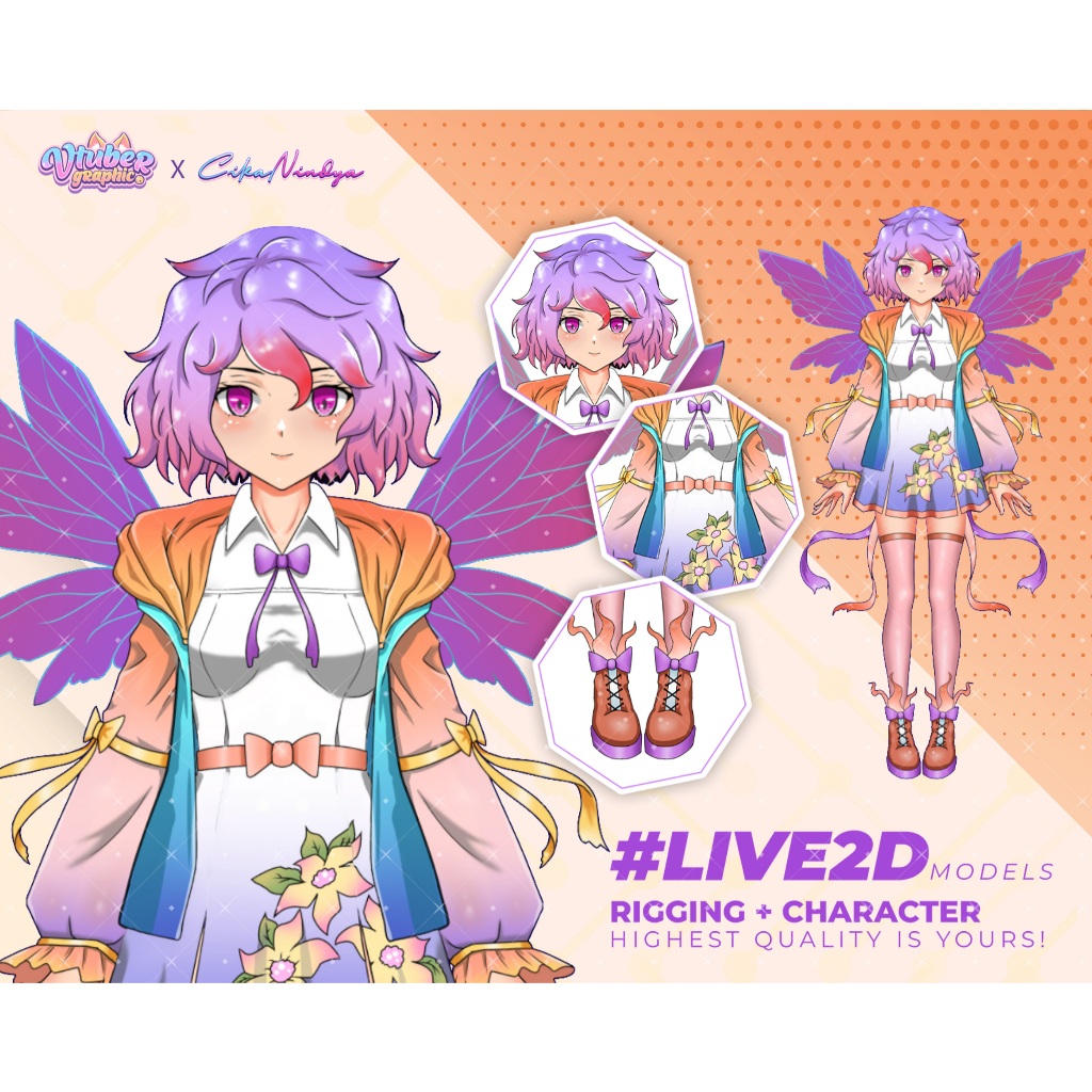Paket Karakter Anime Vtuber Live2D Siap Streaming, Streaming Vtuber, Karakter 2D Live Streaming, Ava