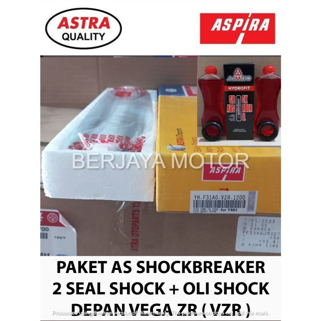 PAKET AS SHOCK BREAKER DEPAN VEGA ZR KODE VZR + 2 SEAL SHOCK+OLI SHOCK
