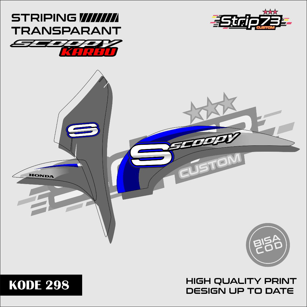 298 STRIPING TRANSPARAN SCOOPY KARBU - STRIPING TRANSPARAN SCOOPY KARBU PREMIUM GRAFIK