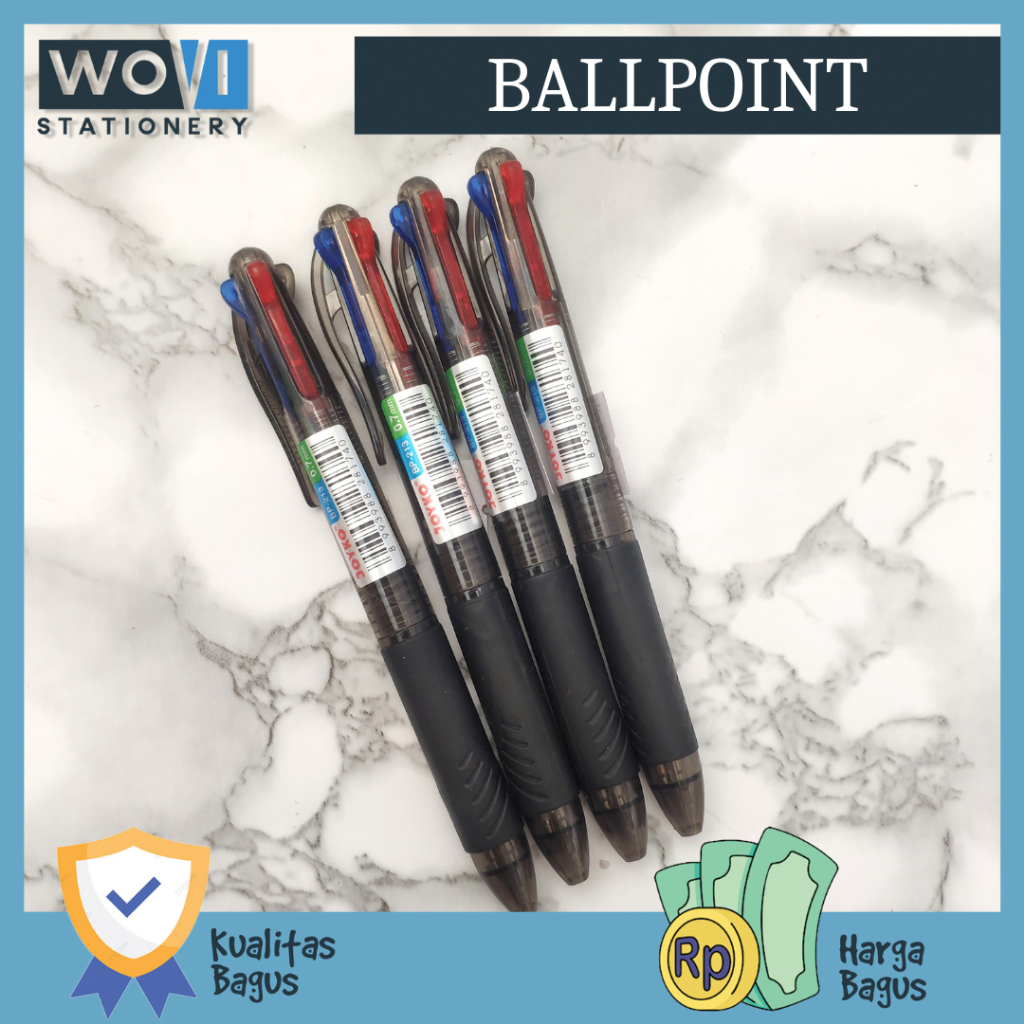 

[WOVI STATIONERY] Ballpoint Gel 4 Warna BP-213 0.7mm Joyko / Pulpen Gel BP-213 4 warna Joyko [PCS]
