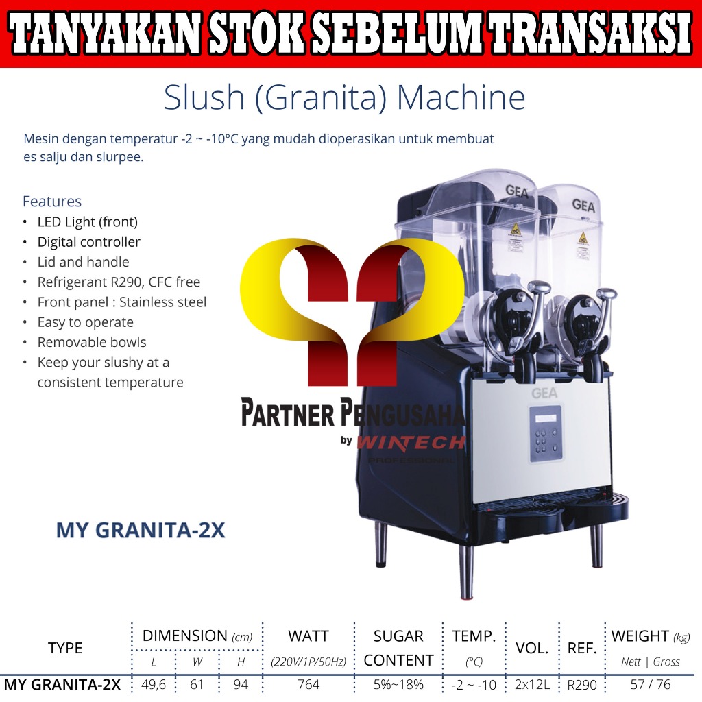 GEA MYGRANITA-2X Slush Machine - Mesin Pembuat Es Salju Dan Slurpee