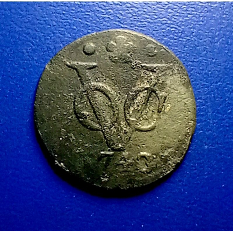 Koin VOC 1 Duit Holland 1743 Timah