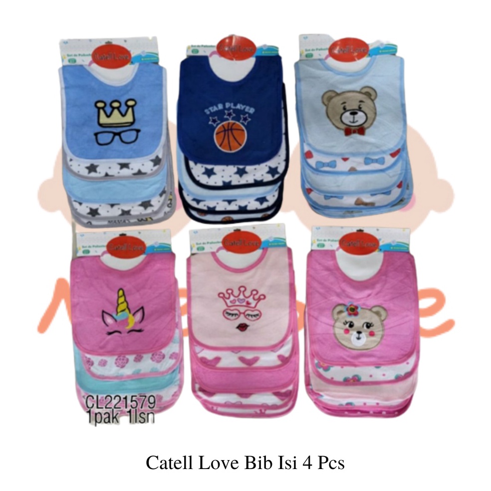 Harga Spesial Catell Love Slaber Bayi Bib Isi 5 Pcs Celemek Bayi