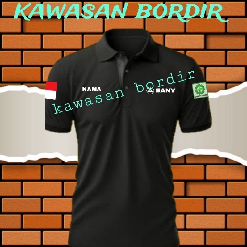Terbaru polo shirt sany excavator kaos sany excavator baju sany excavator seragam sany excavator ful