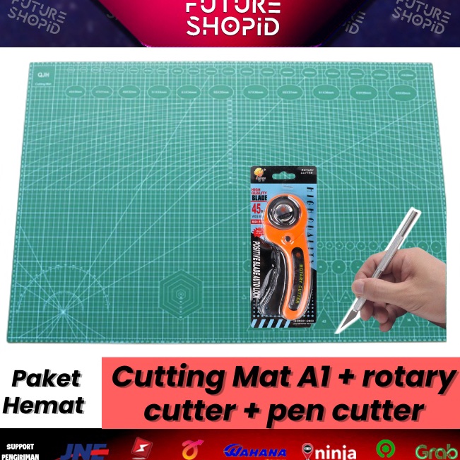 

Paket Cutting Mat A1 Rotary Cutter 45mm Pen Cutter