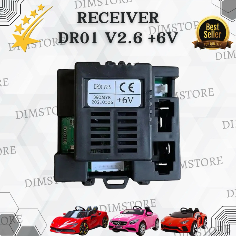 RECEIVER MODUL MOBIL AKI MAINAN ANAK DR01 V2.6 12 VOLT 6 VOLT MESIN REMOT PMB PLIKO EXOTIC JUNIOR JR