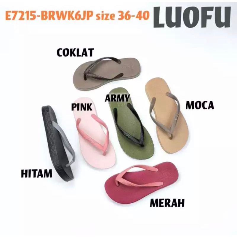 LUOFU ORIGINAL Sandal slop wanita import Sandal luofu wanita murah size 36-40