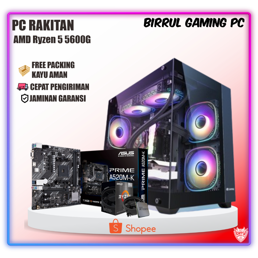 PC GAMING RYZEN 5 5600G  I 8GB I 120GB I 500GB I VGA 2GB INFINITY