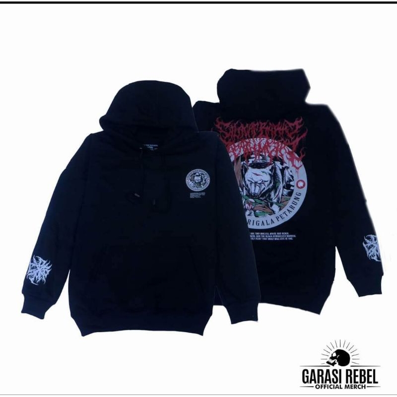 Hoodie metal cilacap barat death metal /pasukan serigala petarung /hoodie original
