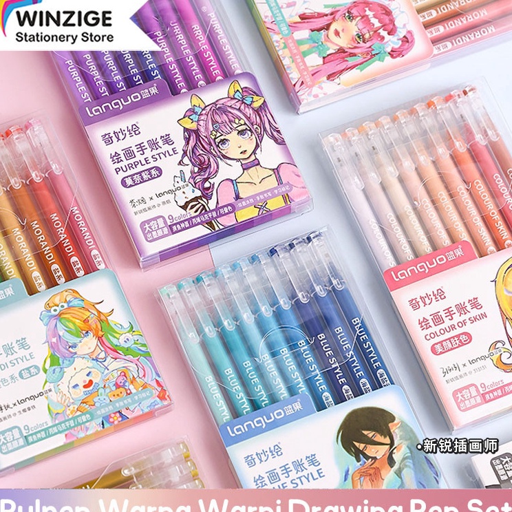 

Yang terbaru Winzige 9 colors gel pen set drawing pulpen warna warni lucu aesthetic morandi pastel retro color journal marker pen alat tulis