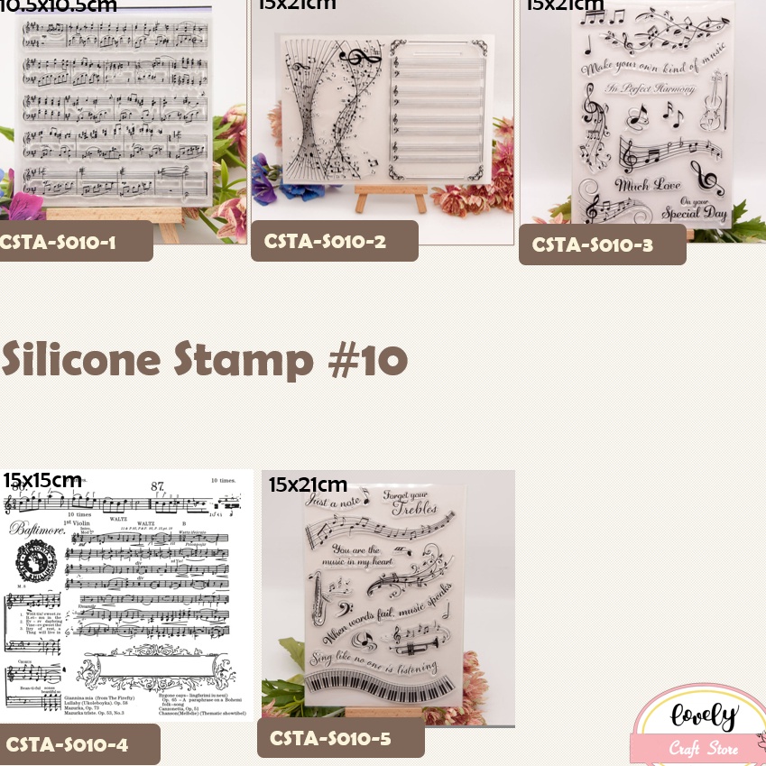 

Stock Terupdate LovelyCraftStore S 1 Transparent Silicone rubber Clear Stamp Stempel Silikon Transparan Music Notes Not Musik untuk journal cards art craft scrapbook