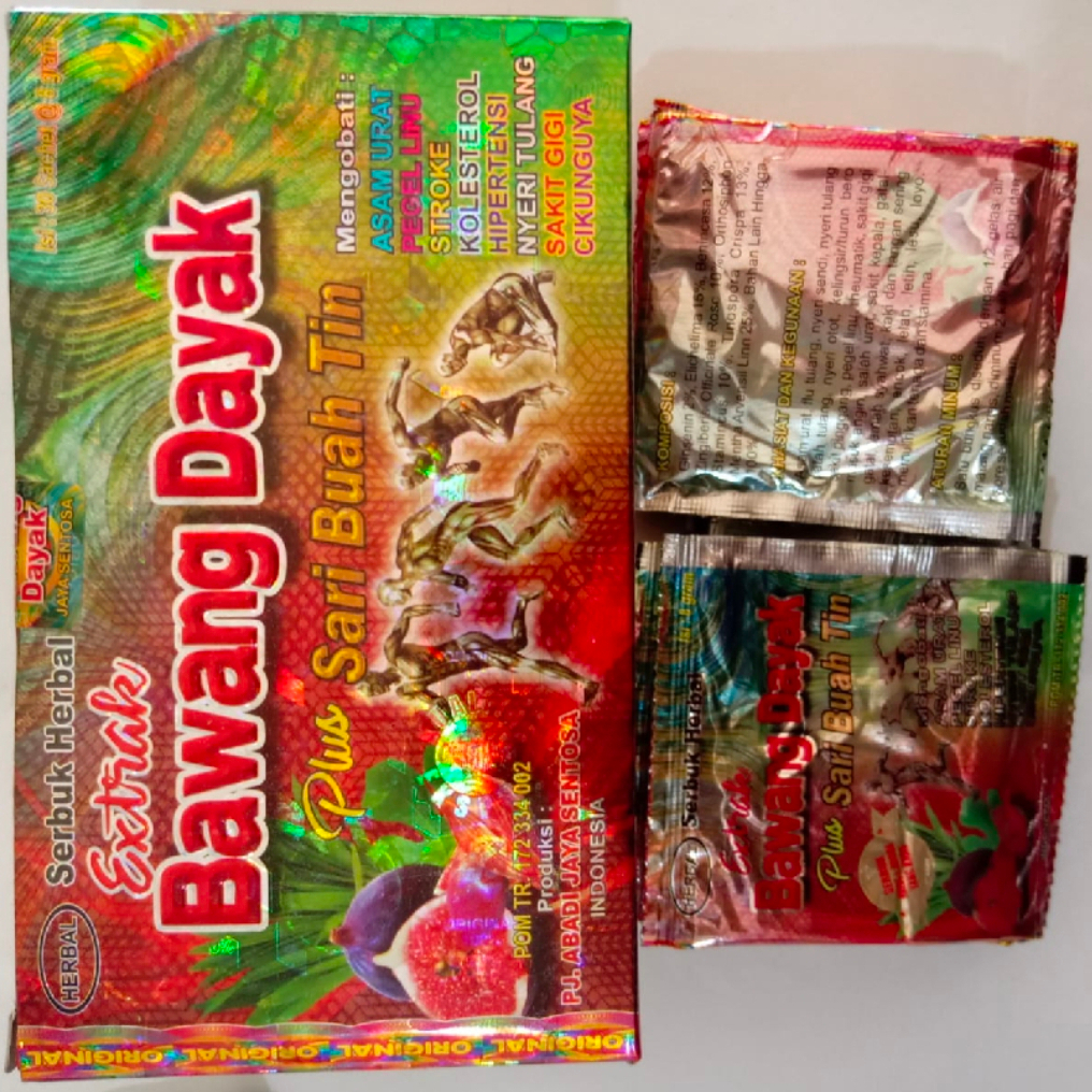 Serbuk Herbal Isi: 30 sachet Extrak ORIGINAL POM Bawang Dayak Plus Sari Buah Tin Asli 100 ori Obat A