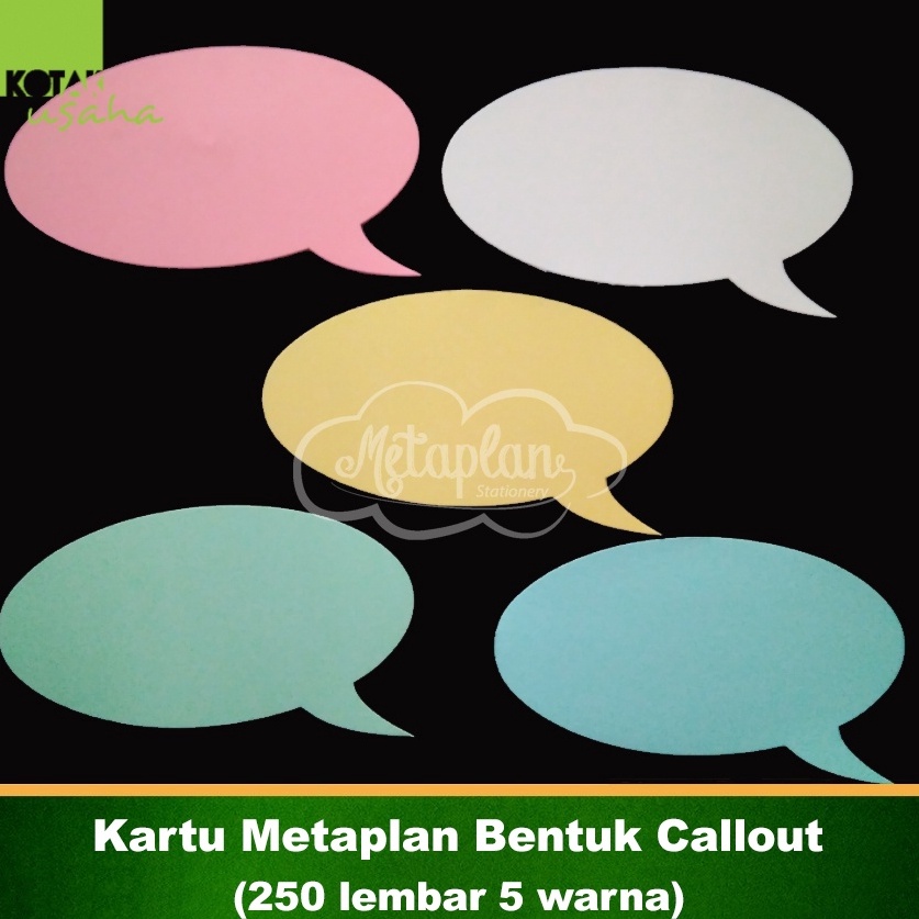 

On Sale Kartu Metaplan Bentuk Callout 25 lembar 5 warna