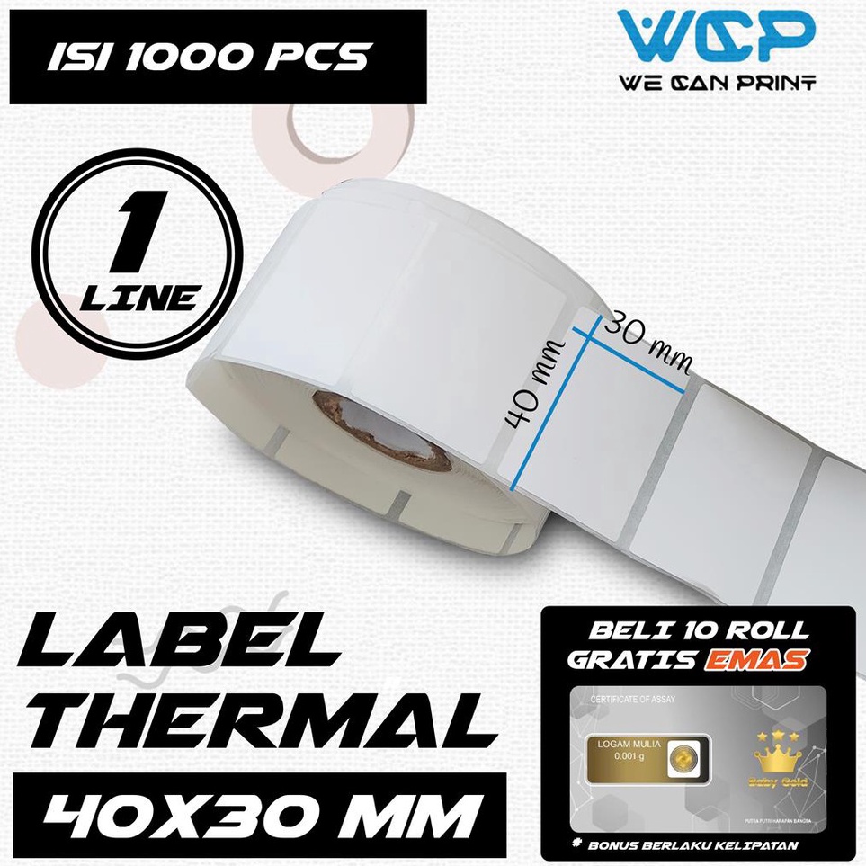 

Label Thermal 4x3mm 4x3 4 x 3 mm 1 LINE Kes Sticker Receipt Printer Barcode Xprinter