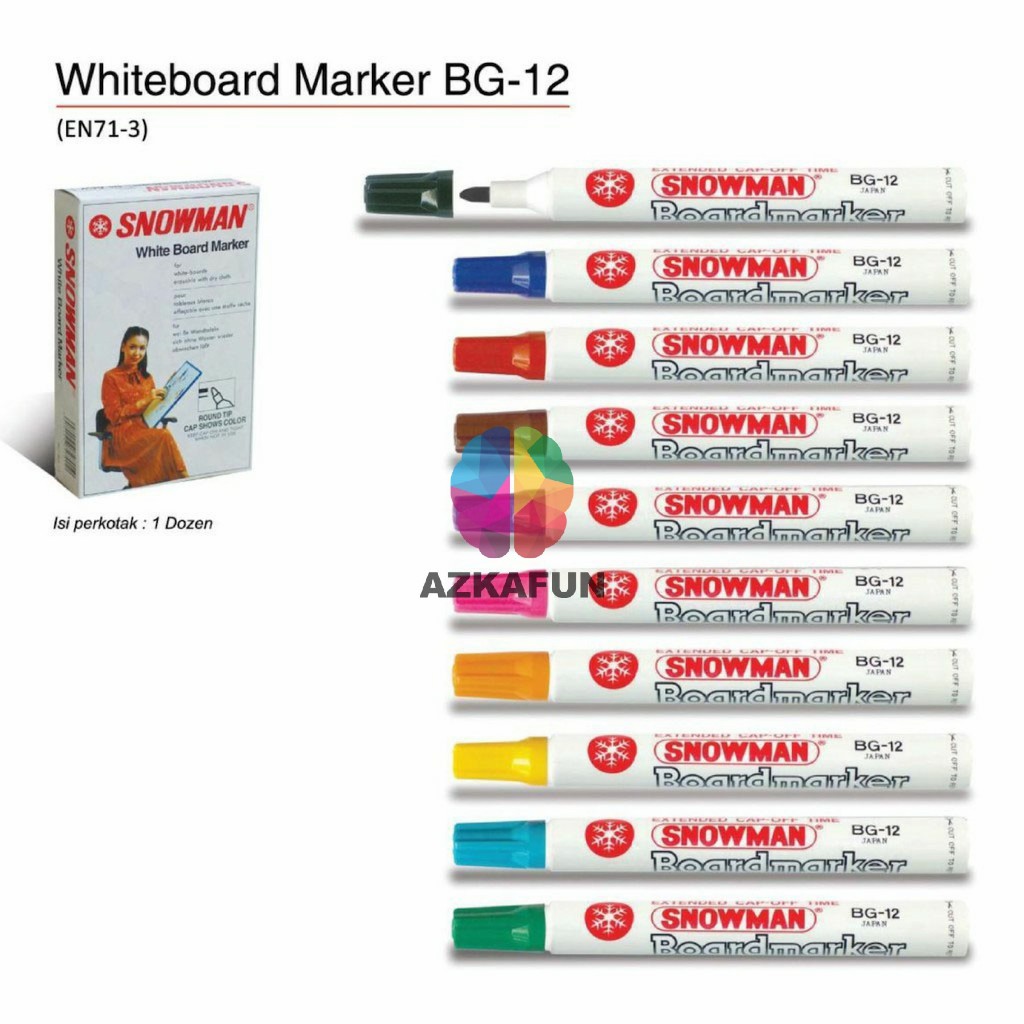 

Spidol Whiteboard SNOWMAN BG-12 Boardmarker - spidol papan tulis