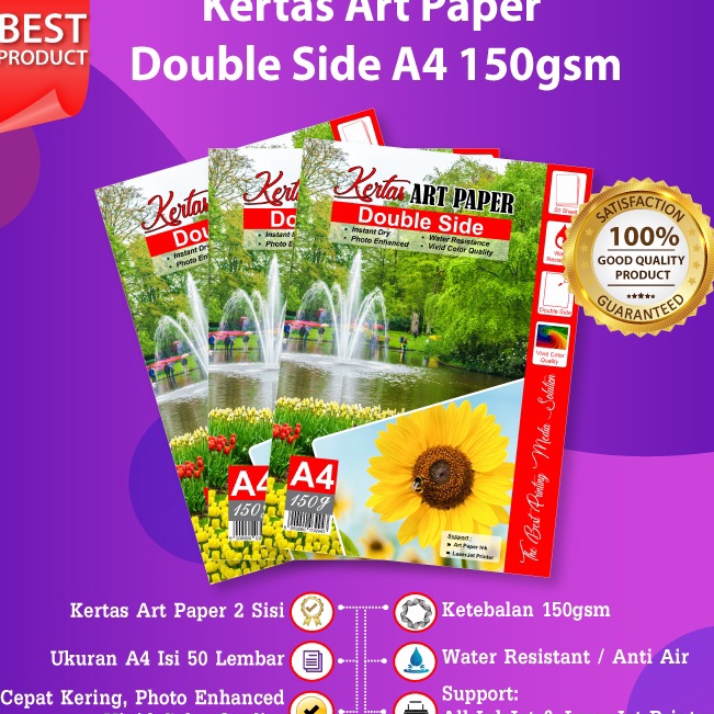 

Sedang Diskon Kertas Art Paper A4 15gsm isi 5 Lembar Photo Paper 15 Gram 5 Sheet