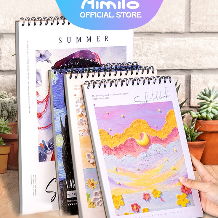 

Super Shipping READY Aimilo Sketchbook A4 Aesthetic Buku Gambar Vertikal Jilid Spiral 45 Lembar9 Halaman