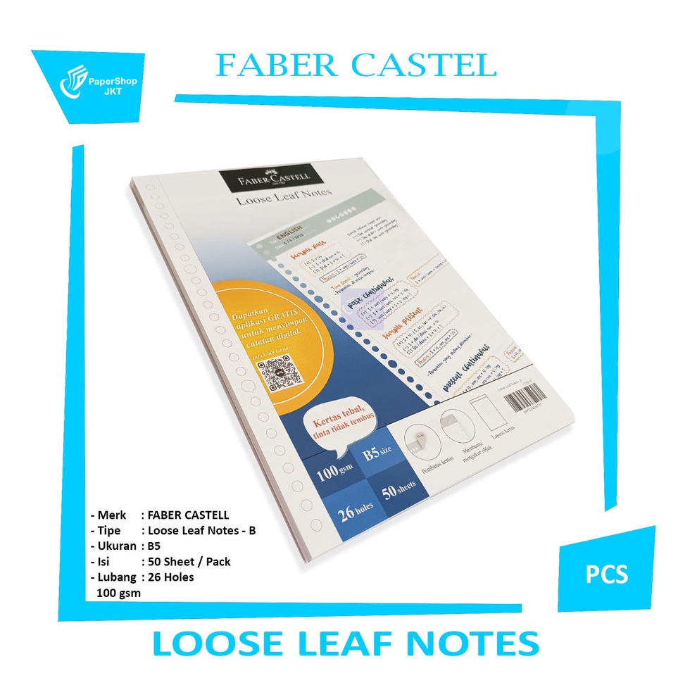 

New Style Faber Castell Loose Leaf Notes B5 B Biru Pack