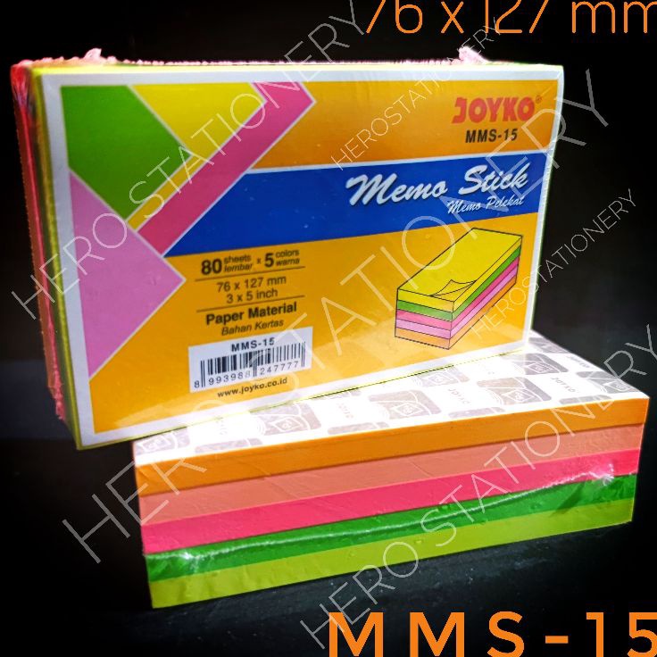 

Promo Memo stick sticky notes kes joyko persegi panjang 5 warna MMS15